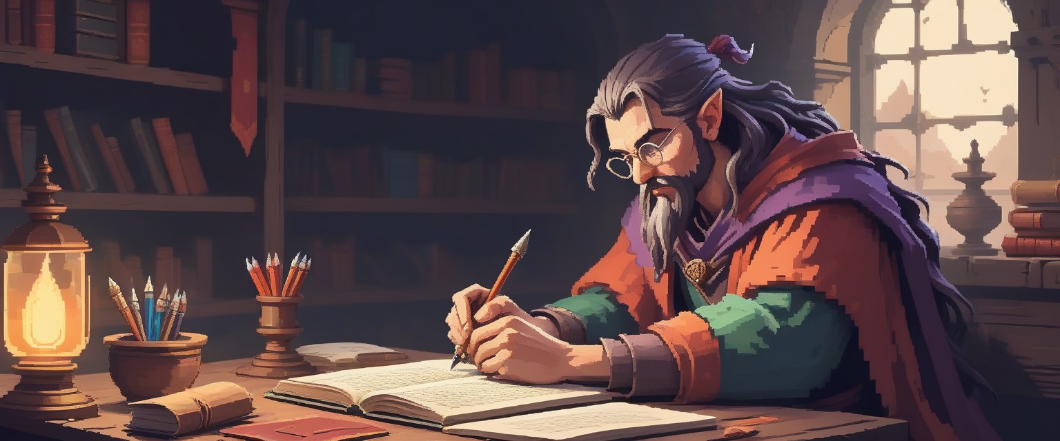 Un avventuriero intento a scrivere la sua storia