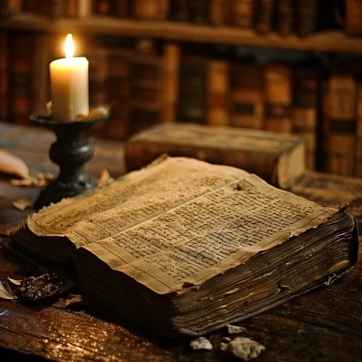 ancient-candlelit-book-stockcake