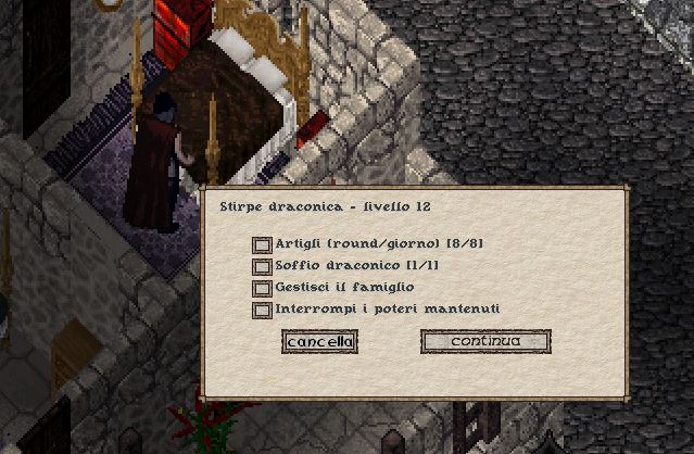 menu dei poteri di stirpe